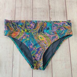 Victoria's Secret vibrant paisley print mid rise swim bottom